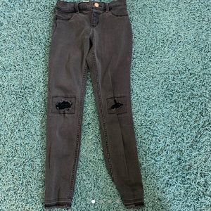 Abercrombie black ripped jeggings size:9/10